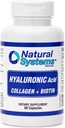 Acid Hyaluronique Plus Collagène et Biotine 60 Capsules par Systèmes Naturels - Acido Hiluronique Capsules pour Absorption accrue - Supplément Hyaluronique Hyalurique Hydraulique pour la peau - Peau forte, Cheveux, Nails