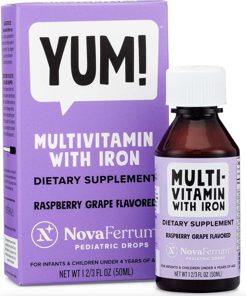 NovaFerrum Yum. Multivitamine avec fer pour les nourrissons, les tout-petits et les enfants 4 ans et moins.