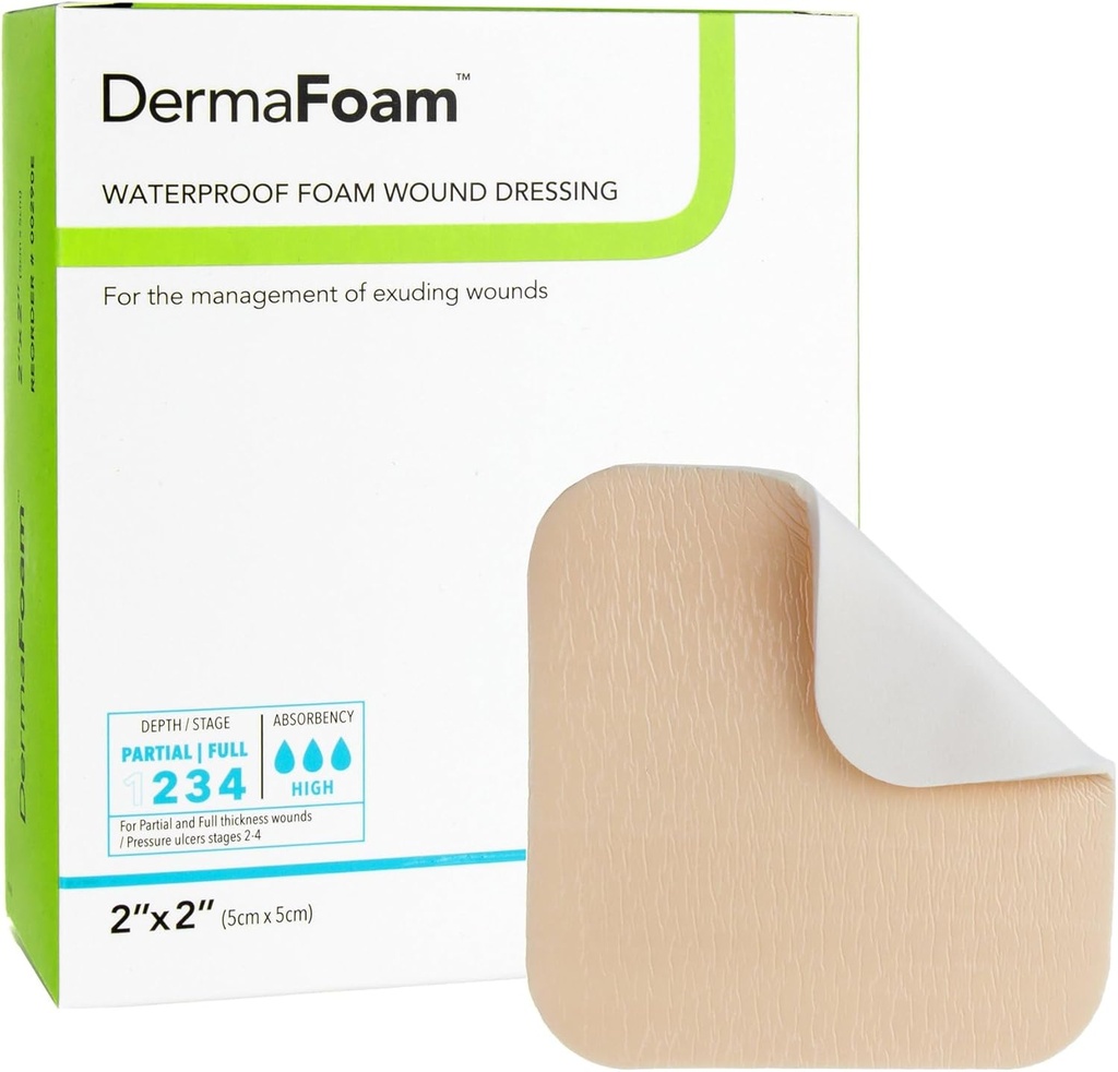 Dermarite Industries Mousse Derma Robe de mousse non adhésive, 2x2, 10 Nombre