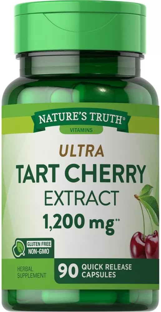 Nature's Truth Ultra Tart Cherry 1200 mg Complément alimentaire Capsules à libération rapide - 90 ct, boîte de 2