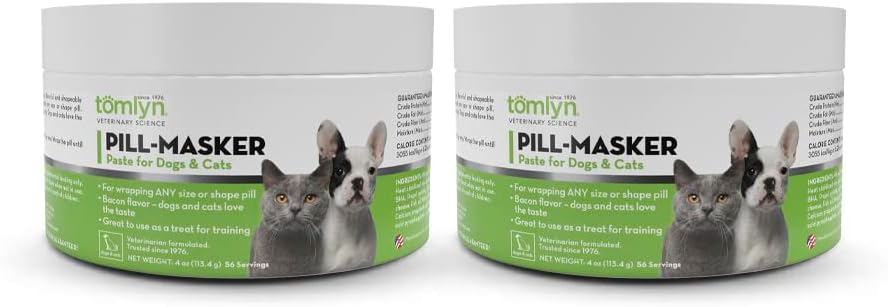 Tomlyn Pill-Masker Pâte originale au bacon pour chiens et chats, 4 oz, paquet de 2
