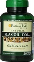 Puritan's Pride Premium Huile de lin naturel 1000 mg Oméga-3, 6 et 9 pressé à froid, 120 softgels