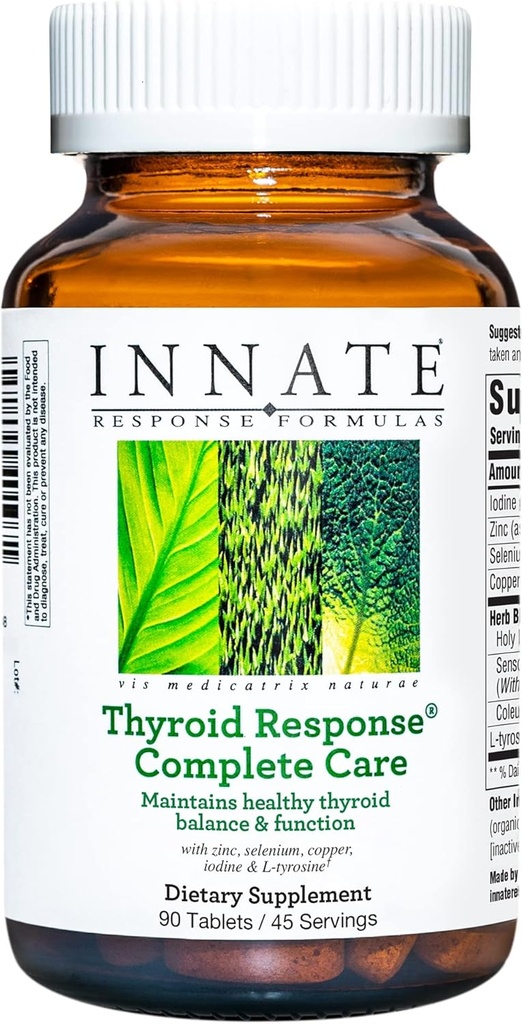 INNATE Response Formulas Thyroid Response Complete Care - Made With Ashwagandha - Maintains Optimal Thyroid Balance and Function - Vegetarian, Gluten-Free, Non-GMO - 90 tablets (45 Servings)