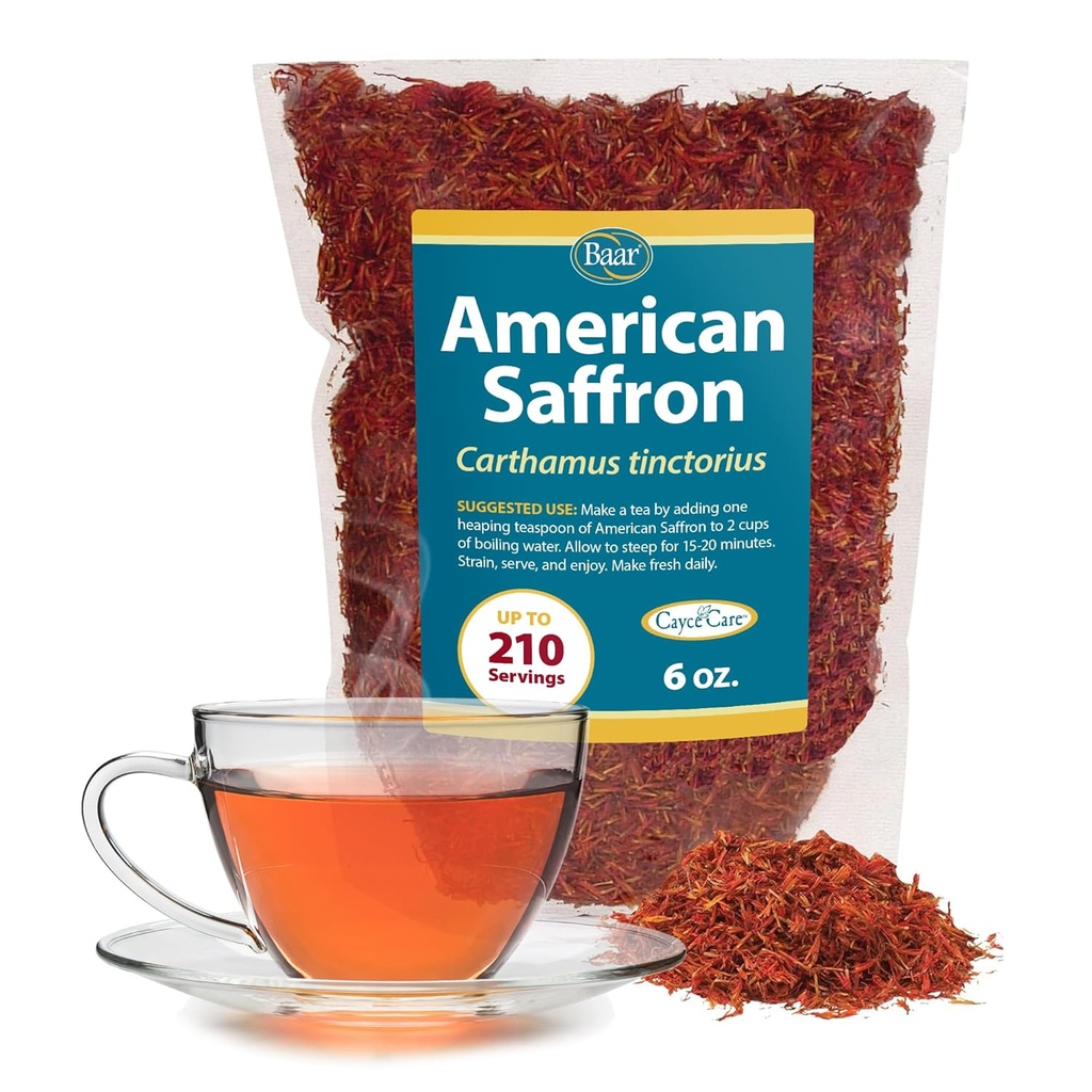 Baar Produits - American Safron Herbal Tea - Digestive Aid & Intestinal Cleansing, aide à soulager le psoriasis, l'eczéma, la dermatite - Doctor-Recommandé - 6 oz