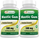 Meilleures capsules de Gum mastic naturel 2 gélules 500 mg - 60 Nombre - (non-OGM) (sans gluten) - Promotion de la santé stomacale et duodénale - (total 120 capsules)