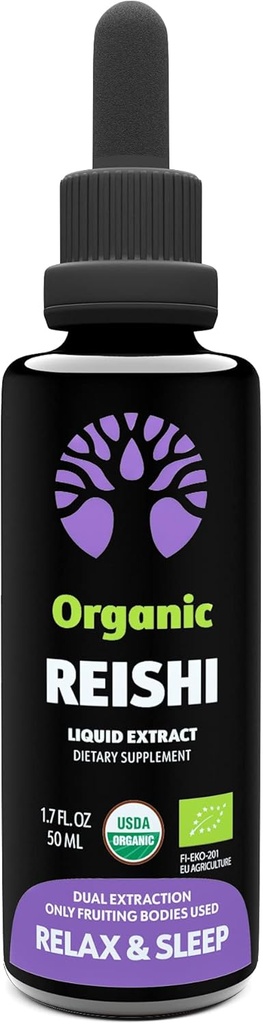 LOOV Supplément de champignons bio Reishi – 50 portions – Corps à fructifier seulement – Soutien pour le sommeil et l'immunité