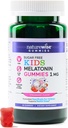 NatureWise Kids Melatonine 1 mg Gommies sans sucre pour les enfants de 4 ans et plus - Aide au sommeil sans habit - Aromatisé aux fraises - Vegan, Pas de gluten, Non-OGM - 60 Compte[2-Mois]