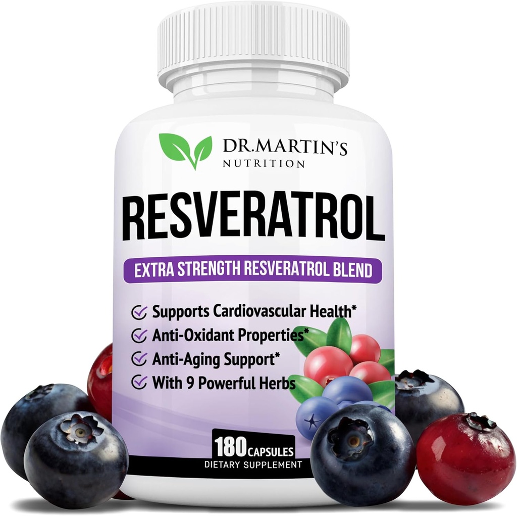 Extra Strength Resveratrol 1568mg - 180 Capsules - 3 mois d'approvisionnement