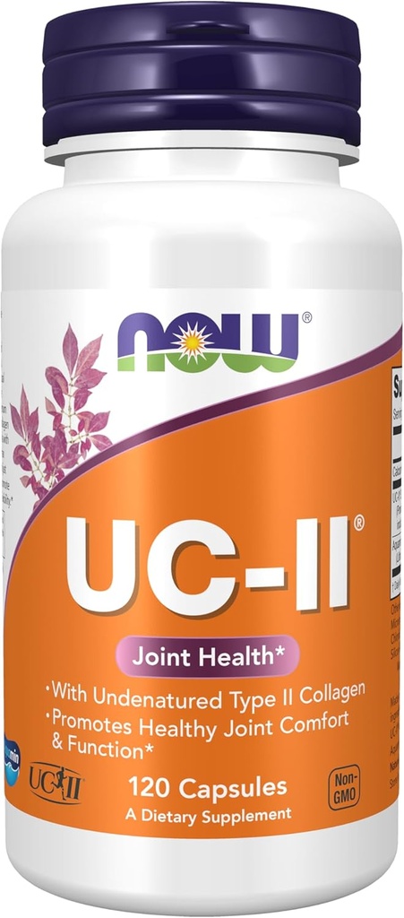 NOW Foods Supplements, UC-II Type II Collagen with Undenatured Type II Collagen, 120 Veg Capsules