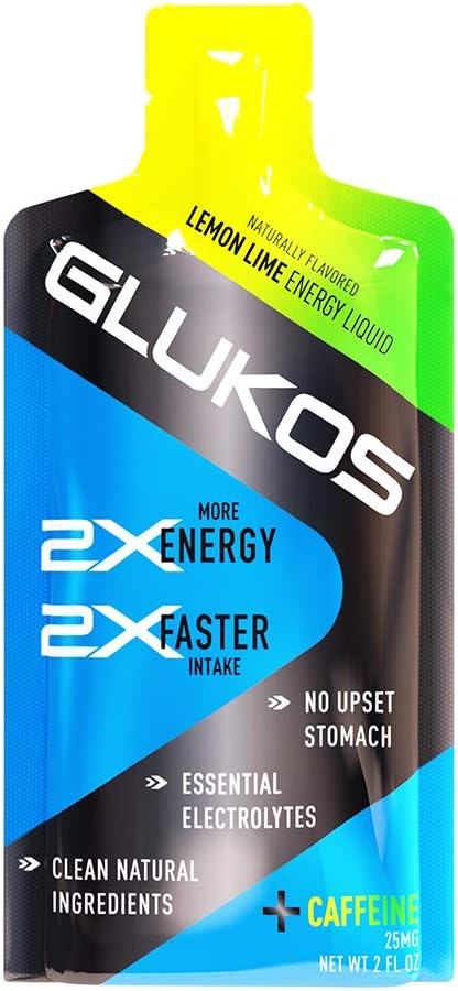 Glukos gels d'énergie pour les coureurs 2oz packets, Gels de course avec électrolytes, plateau de 12 comtes