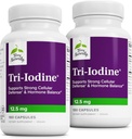 Terry naturellement Tri-Iodine - Aide à la santé thyroïde avec l'iode de potassium et l'iode de sodium - Aide à l'équilibre hormonal avec l'iode moléculaire de Kelp - Soutien du cerveau et de l'énergie - 12,5mg, 180 Capsules (paquet de 2)
