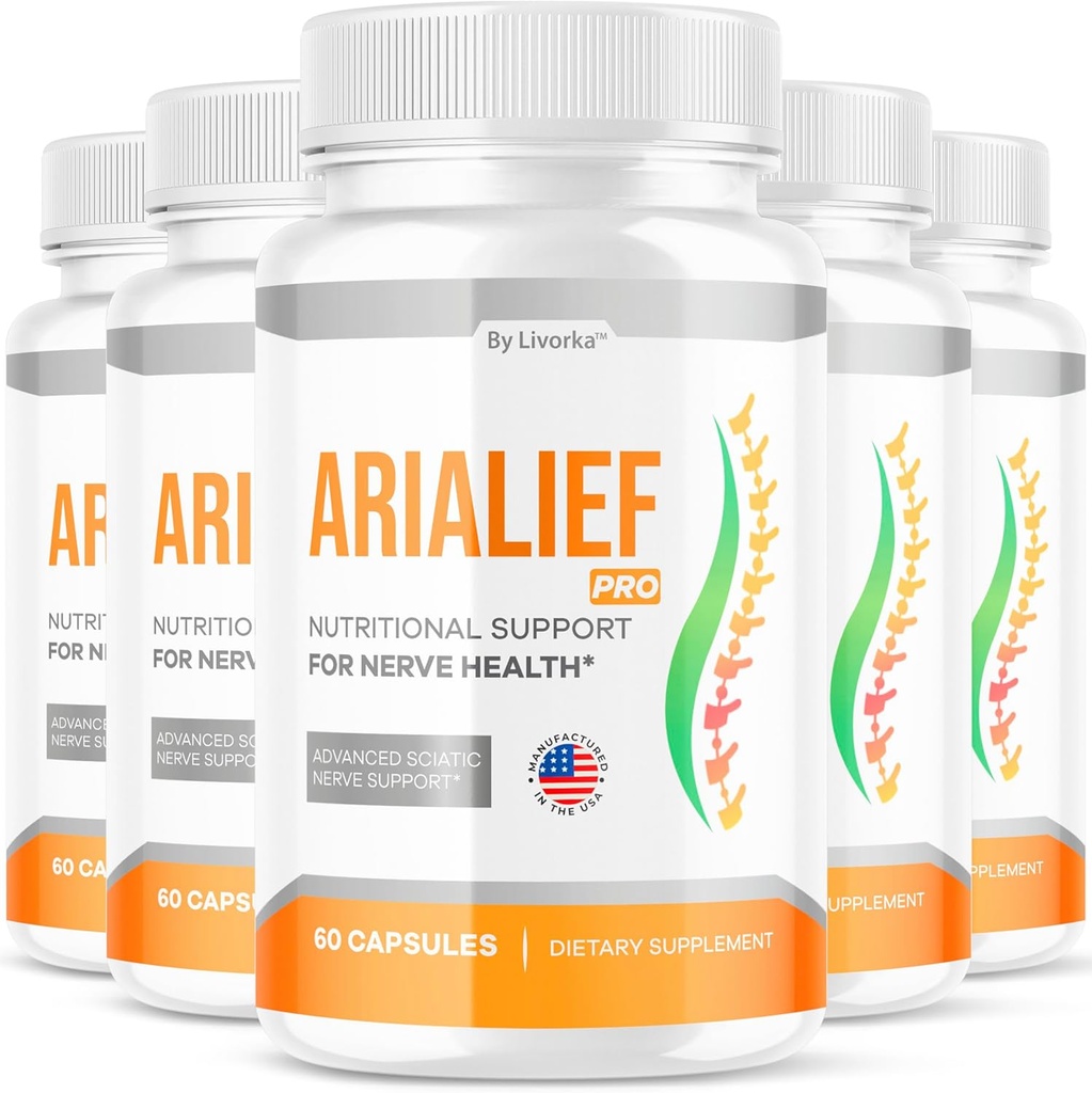(5 Pack) Aralief Pro Capsules pour Sciatica, Arialeaf Nutritional Support for Nerve Health, Arialeaf Prime Palm Sciatica, Aria Leaf Primepalm Aria LIEF Vitamine, 5 mois
