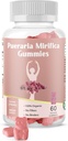 Pueraria Mirifica Gummy Organic Supplement - Pure Root 10:1 Extrait concentré 60 Gummées Veggie, Premium - pour Transgender. Les femmes, les hommes...