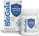 BioGaia Protectis Immune Active Probiotic (Probiotique + Vitamine D) soutient la santé immunitaire, digestive et globale (Probiotiques pour les hommes et les femmes) Capsules (60 jours)