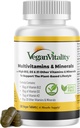 Vitalité végane Multivitamines et minéraux pour les femmes et les hommes avec vitamine haute résistance B12, D3 et K2. 180 Comprimés de multivitamine végane - 6 mois d'approvisionnement. Vitamines pour végétaliens et végétariens