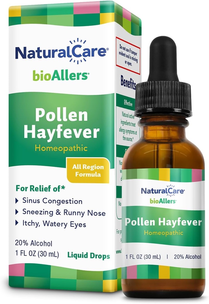 NaturalCare Pollen Hayfever Les gouttes liquides homéopathiques par bioAllers, 1 Fl Oz.