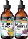 BIO KRAUTER Teinture de détox d'alcool 4 Fl. Oz. et lait Teinture de chardon 4 Fl. Oz.