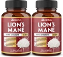 Zolotus 2 Packs 90 Capsules Lions Mane Champignon Supplément, 6 mois d'approvisionnement avec Cordeyceps, Reishi, Ashwagandha, Focus, Mémoire et Supplément de soutien du cerveau, Imune Support, Pills énergétiques