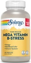 SOLARAY Mega Vitamine B-Stress - Délivrance à temps Complexe Vitamine B avec Vitamine B12, B6, acide folique, VIT. C - Stress, énergie, globule rouge, immunosupport - Vegan, garantie de 60 jours (276 CT)