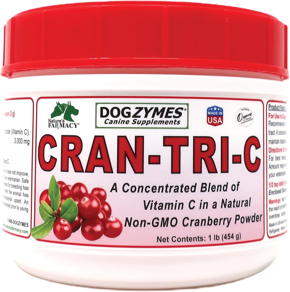 Dogzymes Cran Tri C Soutien urinaire, mélange de vitamine C, 1418mg par teaspoon (1 livre)