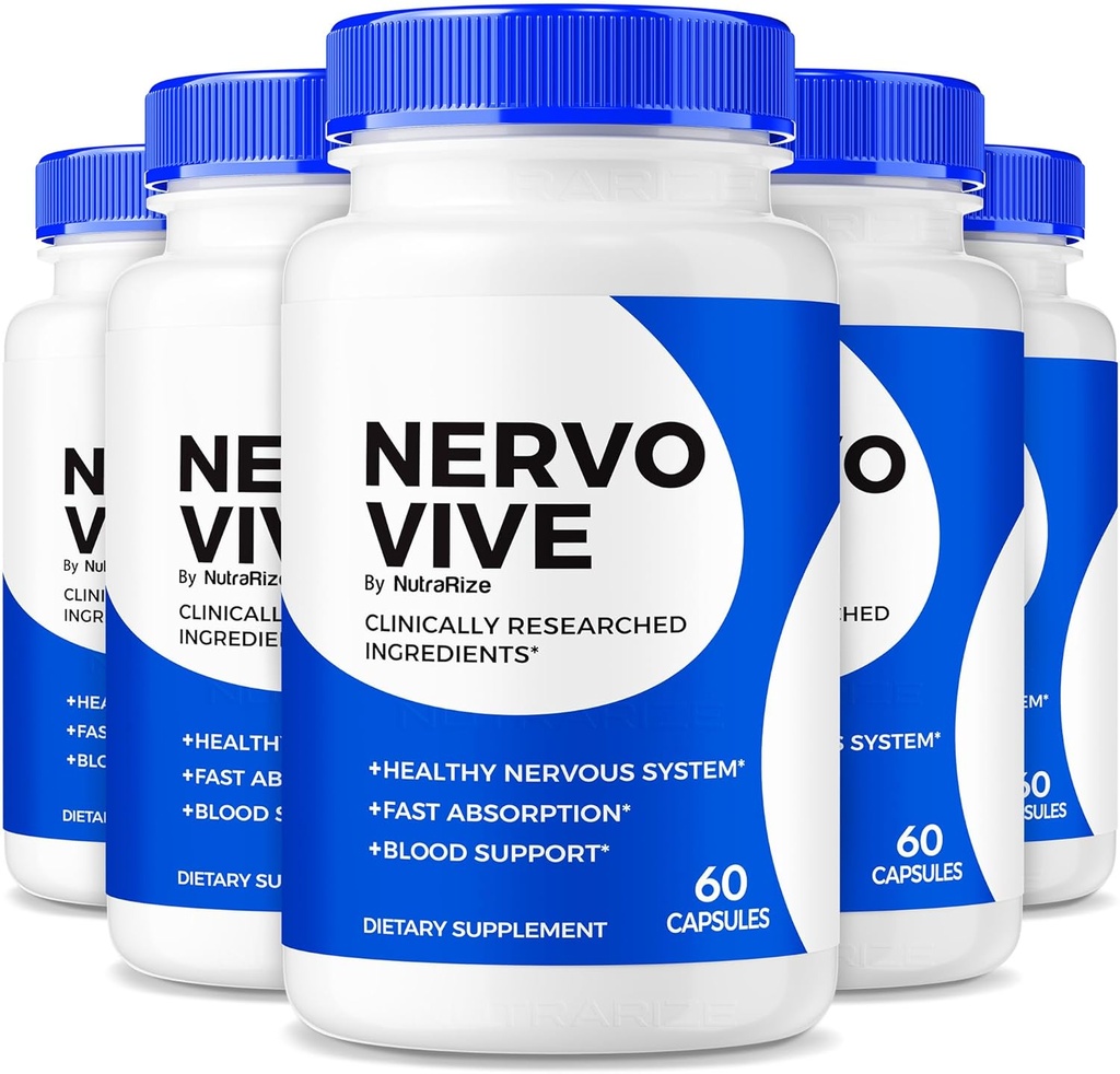 (Pack of 5) NervoVive – Original Nervo Vive Nerve Health Support Formula, Total Nerve Care with Natural Ingredients for Comfort & Signal Function | NervoVive24 Easy-to-Take Daily Pills (300 Capsules)