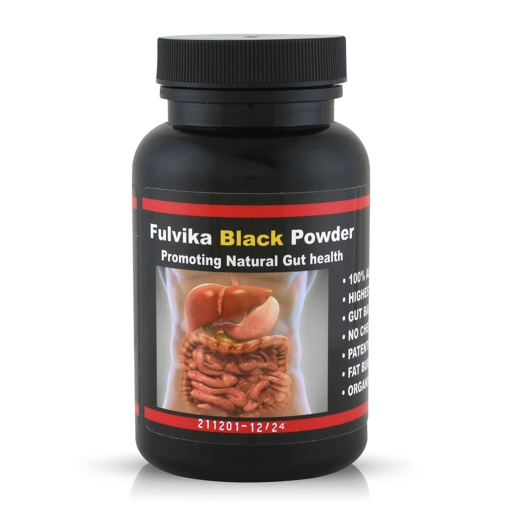 74+ Trace Mineral Powder with Humic & Fulvic Acid (166 portions)(Sans saveur) – Supplément végétal, trace Minerals avec électrolytes et pH alcalin (Kosher) – Eau noire – par Fulvika Black