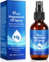 Vaporisateur d'huile de magnésium pur, Vaporisateur de magnésium biologique pour pieds, Bouteille de verre de magnésium topique,Nourir la peau, Allèger la perte de cheveux, Unclog Pores, 2 fl oz