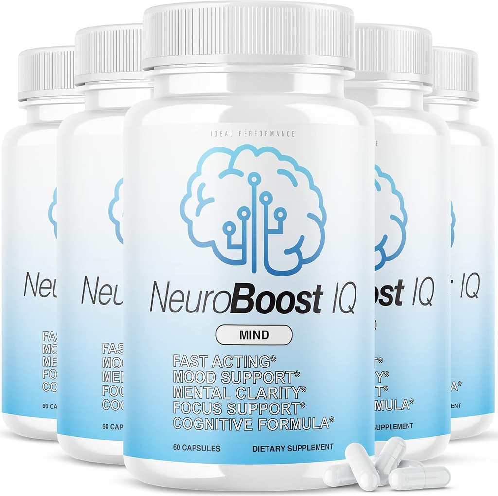 (5 Pack) Supplément Neuro Boost IQ Pilules cérébrales Mind Ben Carson Neurobooster Neuroboostiq (300 Capsules)