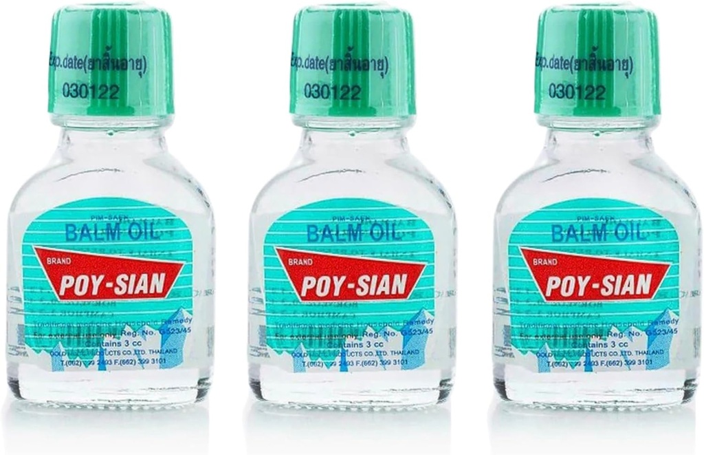 POY-SIAN Thai PIM-Saen Balm Oil 3ml (Pack of 3)