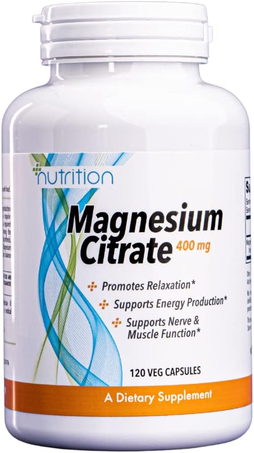 Capsules de complément alimentaire, Citrate de magnésium, Santé nutritionnelle, 120 Nombres, 400 mg