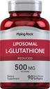 Piping Rock Glutathion liposomique , 500mg 90 Softgels , Supplément réduit , sans OGM , sans gluten