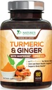 Supplément curcumin curcumin curcuma 1950mg - 95% Curcuminoïdes avec curcuma et gingembre bio, Pepper noir BioPerine pour la meilleure absorption, support de joint végétalien de la nature, non-OGM, mis en bouteille aux États-Unis - 180 Capsules