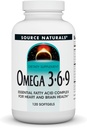 Source Naturals Omega 3-6-9, Complexe d'acide gras essentiel pour la santé du coeur et du cerveau* - 120 Softgels