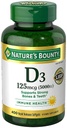 Nature's Bounty Immune Santé Vitamine D3 5000 iu, libération rapide 400 Softgels