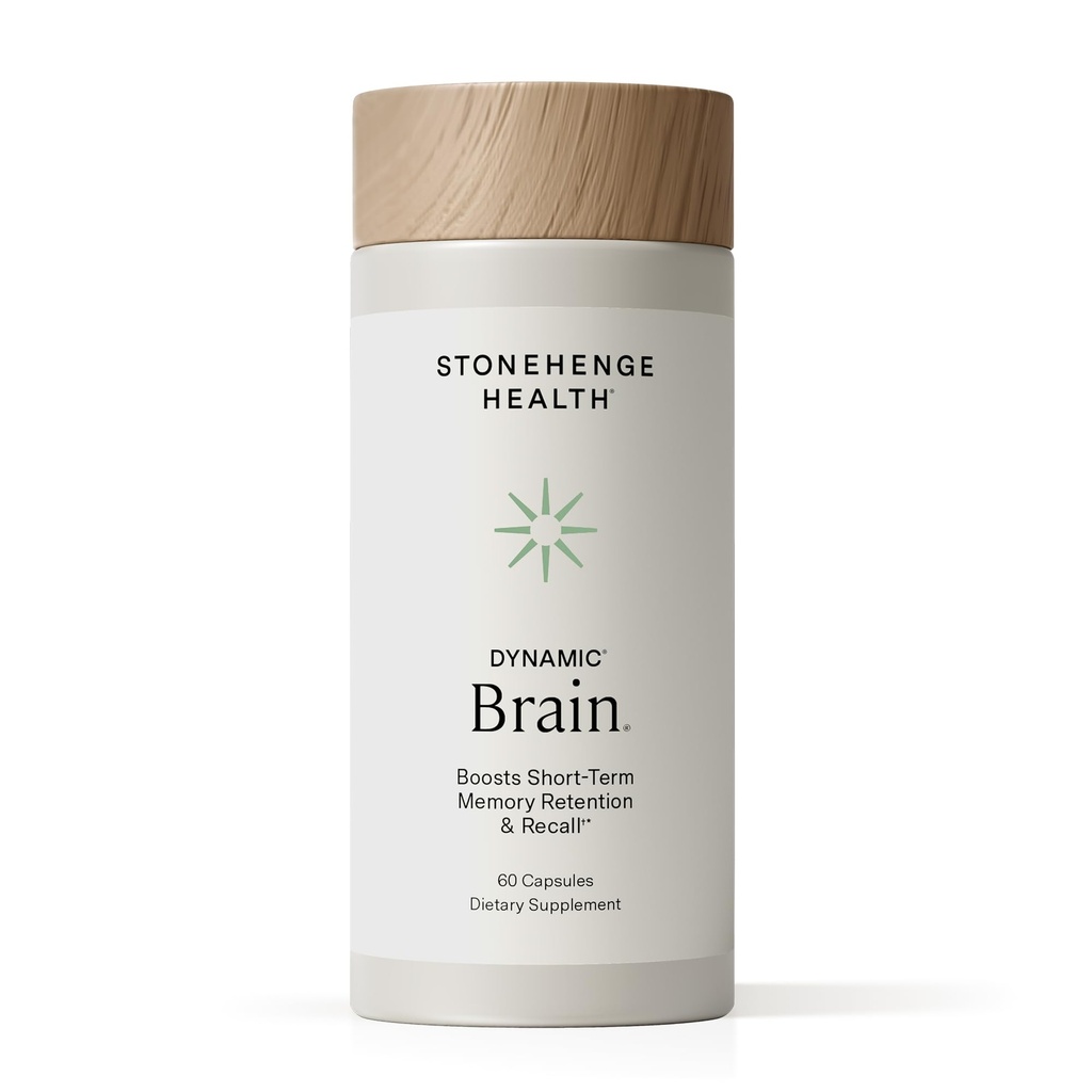 Stonehenge Health Dynamic Cerveau Supplément – Nouvelle formule avec BacoMind pour l'acquisition, la rétention et le rappel de mémoire avec 40 Nootropes uniques : Choline, Phosphatidylserine et Huperzine A