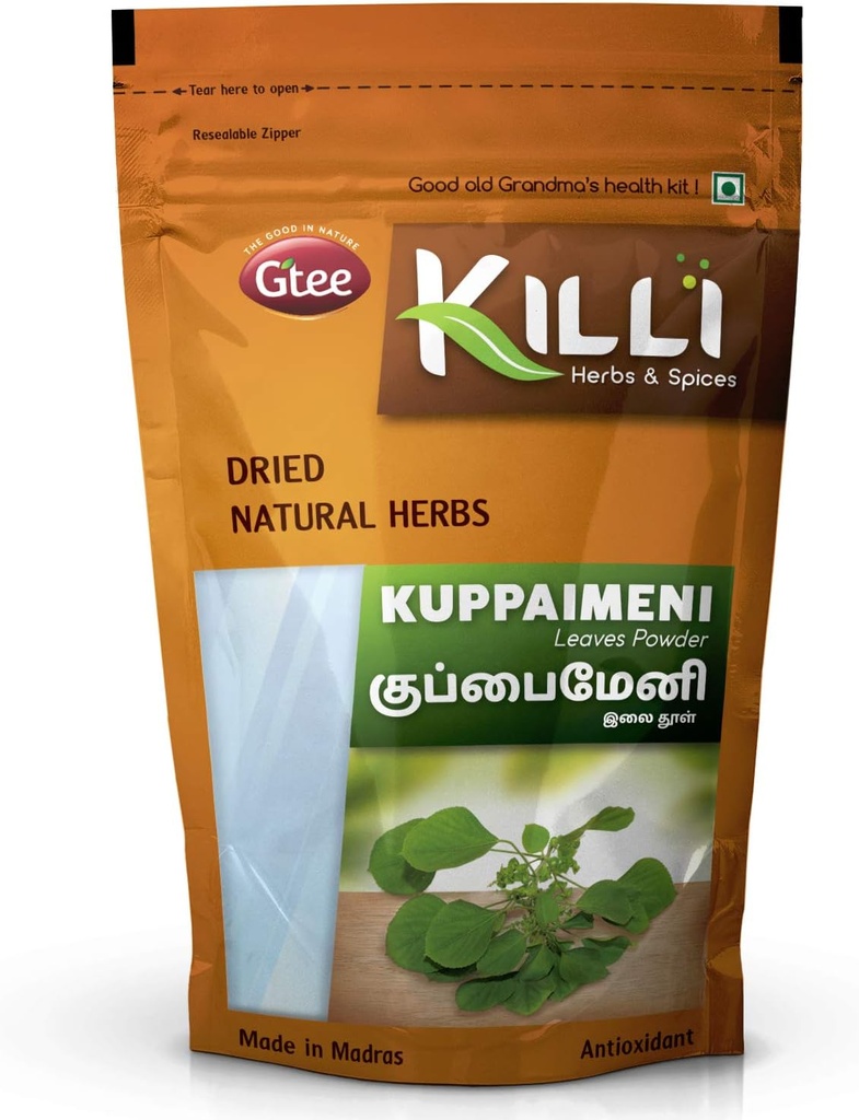 KILLI Kuppaimeni: Acalyphe indien Feuilles de lait des Indiens en poudre, 100g