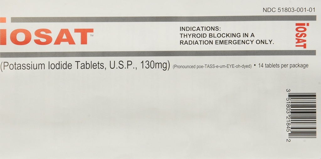 IOSAT 130 mg Iodide de potassium comprimés, 5 Nombre