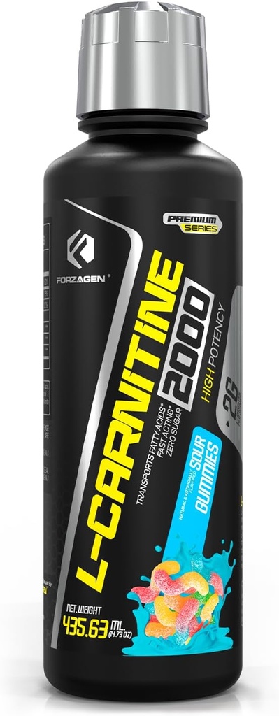 Forzagen L- Carnitine 2000 - Carnitine liquide L avec vitamine B6-Acetyl L-Carnitine-Acetyl-Carnitine-Tartrate de L 30 portions