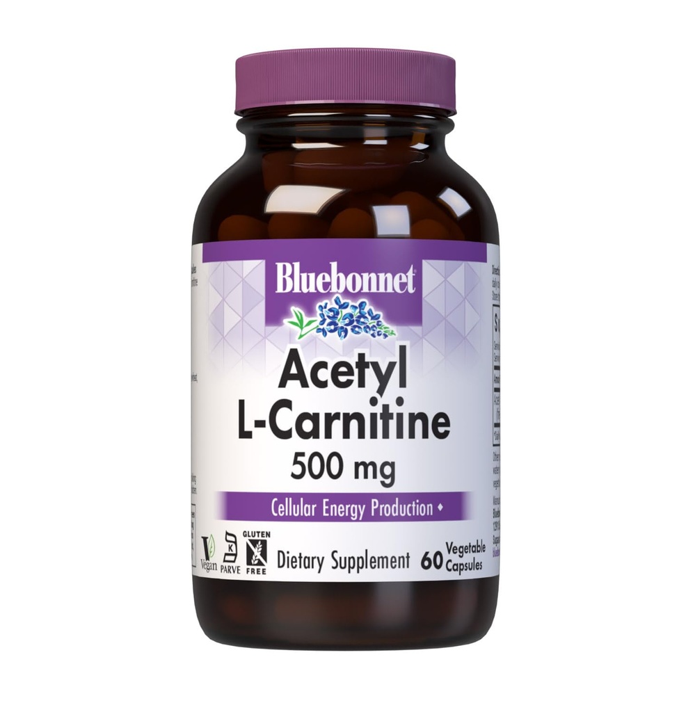 BlueBonnet acétyl L-Carnitine 500 mg Capsules de vitamine, 60 Nombre