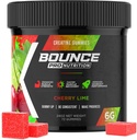 Bounce Pro Gommies monohydratées pour les hommes et les femmes, Basse calories, 6G de créatine par portion, Vegan, Anti-Melting, Sans gluten, Non-OGM, 2g de créatine par Gummy (72ct, Cherry Lime)