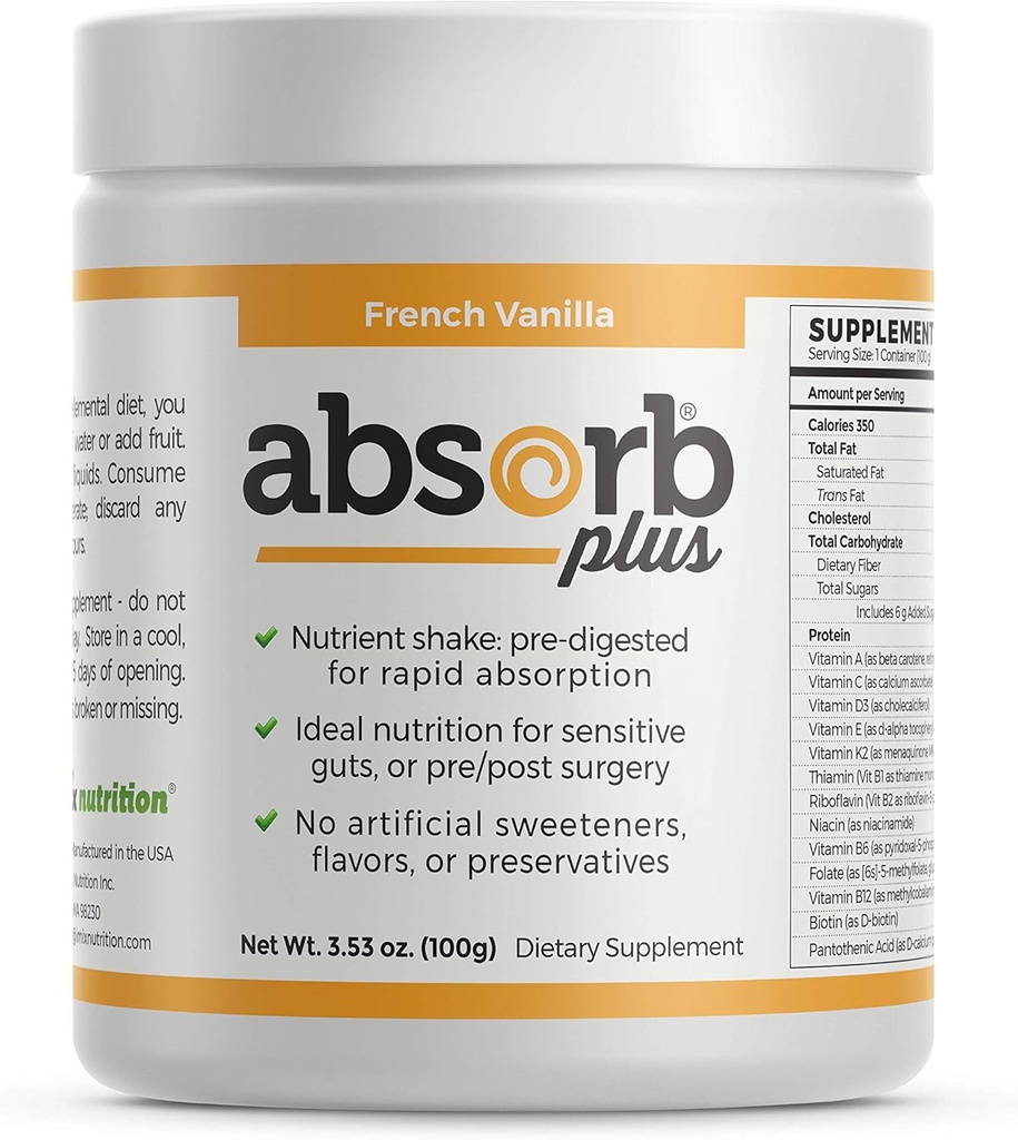 Isolate Protein - Diet Supplement for Improved Gut Health, Extra Nutritional Support, Non-GMO, Gluten-Free, Lactose-Free, Casein-Free (100 g, French Vanilla)