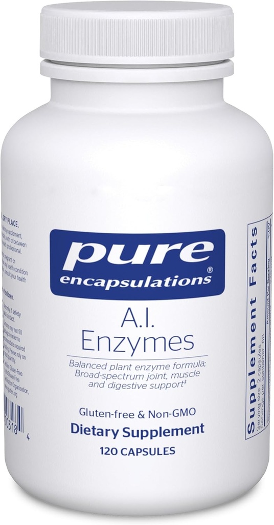 Encapsulations pures Enzymes A.I. Formule enzymatique équilibrée des plantes pour le soutien articulaire, musculaire et digestif
