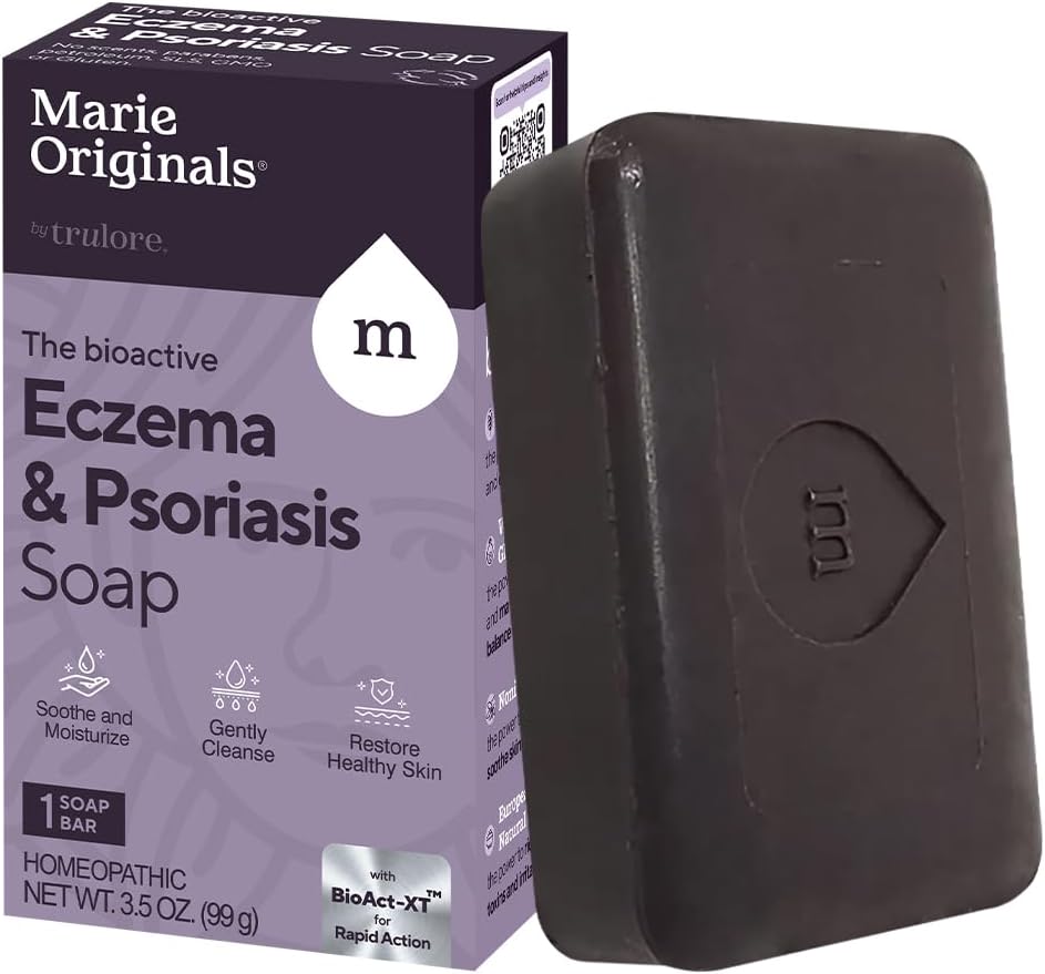 Marie Originals Eczema Face Savon Laver le corps Bar – Tous les psoriasis naturels, traitement de la dermatite pour le soulagement de la peau sèche démangeaison flasque – douce détoxifiante, guérison, anti-démangeaison, soin de la peau nettoyante (paquet de 1)