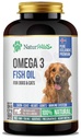 Supplément d'huile de poisson Omega 3 pour chiens et chats - 1000 mg Pure DHA et EPA Omegas - Soutient une peau et un manteau sains, coeur, système immunitaire, articulations et hanche - 180 softgels