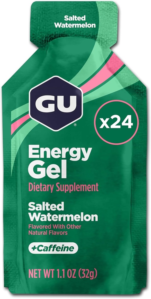 GU Energy Original Sports Nutrition Gel d'énergie, pastèque salée, 26,4 Oz, 24 Compte