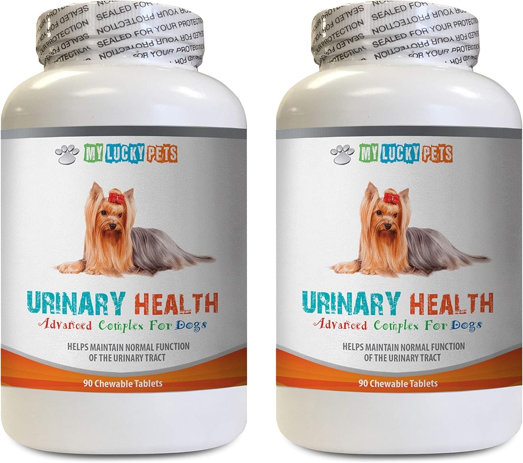 Soutien de la vésicule du chien - Formule de santé urinaire du chien - Aide avec l'incontinence et les problèmes de vésicule - Immune Boost - Supplément de canneberge du chien mâche - 2 bouteilles (180 traites)