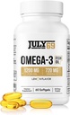 Omega 3 Huile de poisson - 1200 MG Huile de poisson, 720 MG Omega 3, Lemon Flavor, 60 Softgels, Natural EPA-DHA Softgels pour la force et la santé, haute puissance, soutien pour les femmes et les hommes