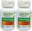 Giloy Forte Capsules 500 mg. 60 Veg. Capsules Guduchi (Tinospora Cordifolia) Capsules d'extrait pour hommes et femmes.