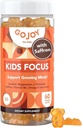 Gummies de Focus Enfants - 7-en-1 Focus & Attention Supplément pour enfants et adolescents avec extrait de safran, glycinate de magnésium, L-Theanine, Inositol et plus - Vegan, gluten et sans sucre, non-OGM