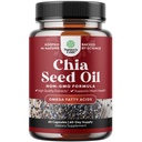 Capsules d'extraction d'huile de graines de chia - Omega 3 6 9 Supplément à base de plantes et capsules de fibres quotidiennes pour adultes Soutien digestif et immunitaire et santé cardiaque - Omega 3 Supplément aux acides gras pour hommes et femmes